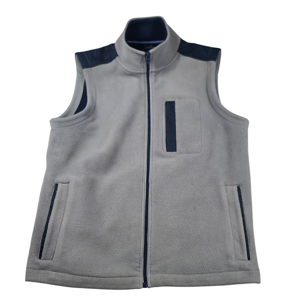 Preppy Classic Heritage Brooks Brothers full zip fleece vest Size Medium Gray